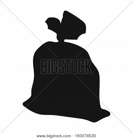 Garbage bag icon in black style isolated on white background. Trash and garbage symbol vector illustration.