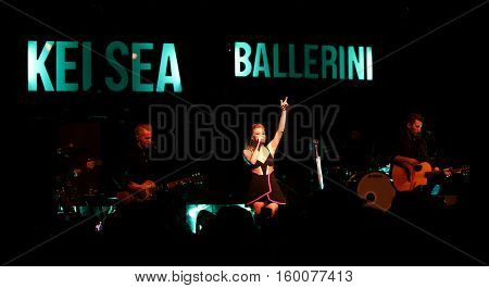 NEW YORK-DEC 2: Country music artist Kelsea Ballerini performs in concert at Irving Plaza on December 2, 2016 in New York City.