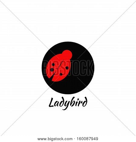 Ladybird logo on a bllack circle. Idea for a company name.
