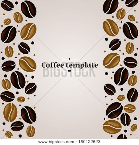 Coffee beans vintage cover, banner or card design template