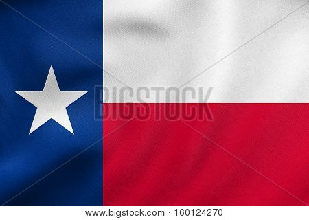 Flag Of Texas Waving, Real Fabric Texture