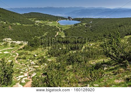 Panoramic view around Bezbog lake, Pirin Mountain, Bulgaria