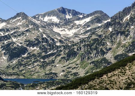 Landscape with Kamenitsa peak and popovo lake in Pirin Mountain, Bulgaria