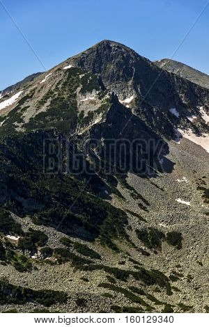 Closeup view of Sivrya peak in Pirin Mountain, Bulgaria