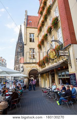 Prinzipalmarkt In Muenster, Westphalia, Germany
