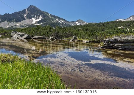 Panoramic view of Sivrya peak and Banski lakes, Pirin Mountain, Bulgaria