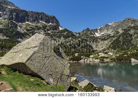 Amazing Landscape with Banski lakes and  Small Polezhan peak, Pirin Mountain, Bulgaria