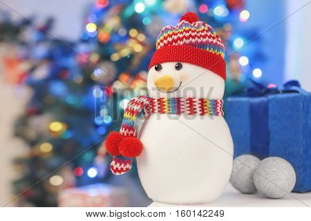 New Year treegifts snowman bokehchristmas background design tree