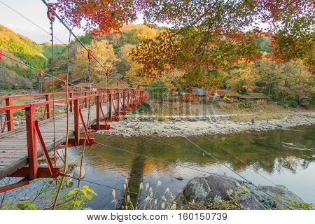 Beautiful Landscape In Autumn At Korankei, Japan
