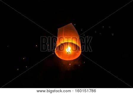 Floating lantern in Wat Phan Tao Temple, Chiangmai,Thailand