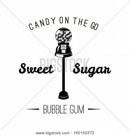 Gum machine label. Vector Illustration Isolated On White Backgrounf
