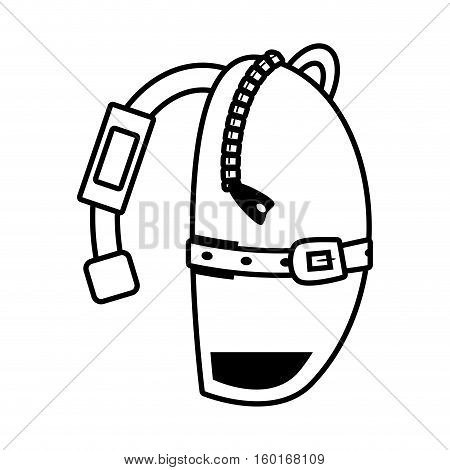 outline packback travel bag tourist side view vector illustration eps 10
