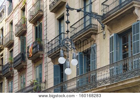 a street of the downtown of Barcelona Catalonia Spain.