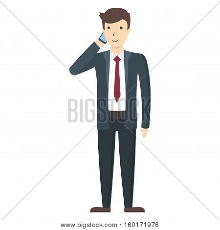 Isolated businessman Funny handsome businessman in suit on white background.