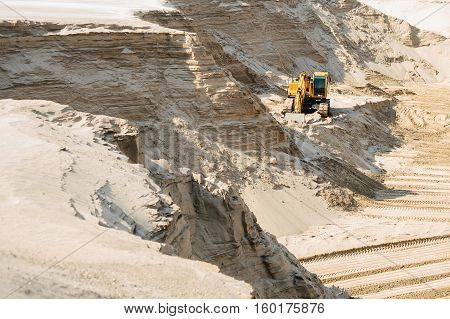 Industrial extraction of sand. heavy industrial machinery
