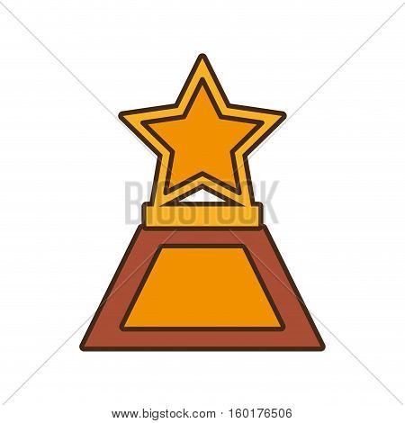 cartoon star trophy awards gold wooden vector illustration eps 10