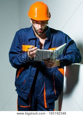 Handsome Man Keeps Accounting Book