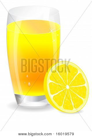 Limonlu çay. Vektör Illustration.