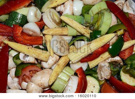 野菜の準備をクックのトレイ