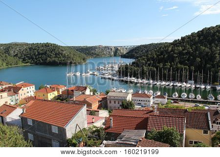 Scradin (Croatia) / Boats in marina .