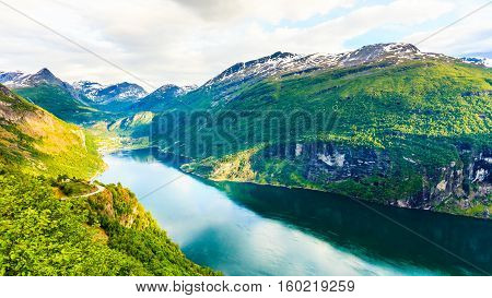 View On Geirangerfjord From Flydasjuvet Viewpoint Norway