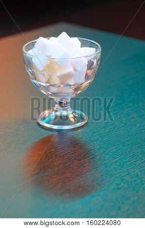 Sugar on a table in a cafe