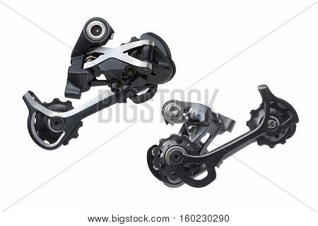 Bicycle rear derailleur for mountain bike isolated