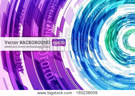 Abstract retro technology circles. Information transfer. Stream of information. Data transfer. Stock vector. eps 10