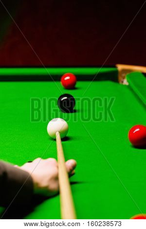 Snooker Shot From Player's Point Of View