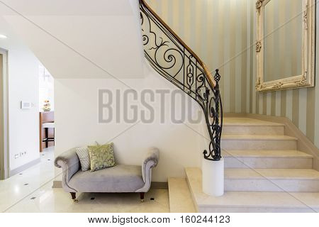 Elegant Staircase With Decorative Railing