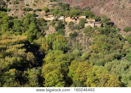 Moroccan village in the Atlas mountains, Morocco, Africa