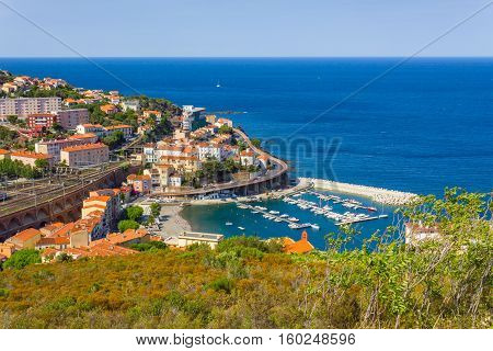 Bay of Cerbere village Mediterranean sea Vermilion coast Roussillon France