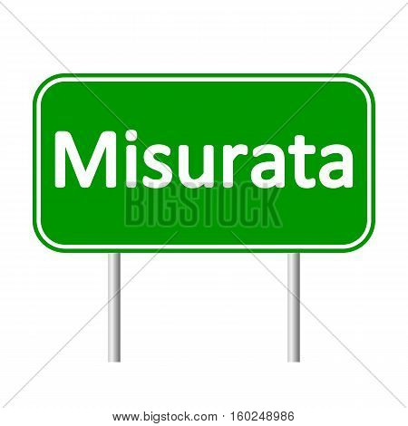 Misurata road sign isolated on white background.