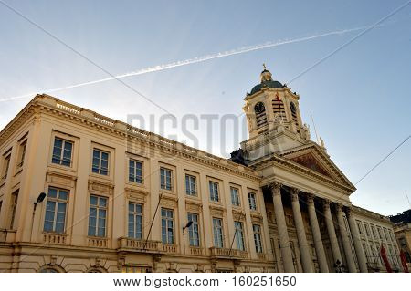 Facade of the Church Saint-Jacques-sur-Coudenberg in Brussels in Belgium