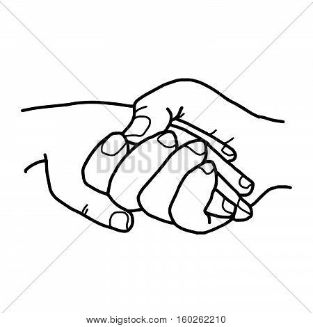 illustration vector doodles hand drawn two people holding hands love concept