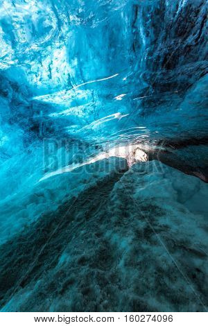 Ice Cave Iceland at Vatnajokull Glacier Jokulsarlon Nationa Park