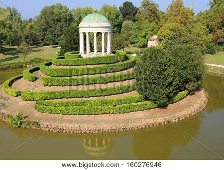 Island With Ancient Temple With A Dome And Columns