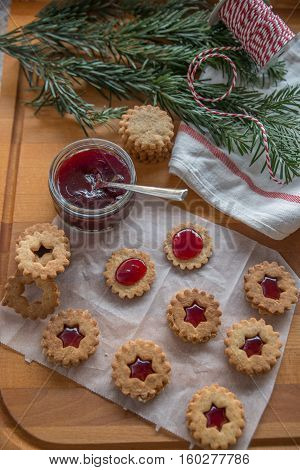 home made Chocolate Christmas Cookies on a table