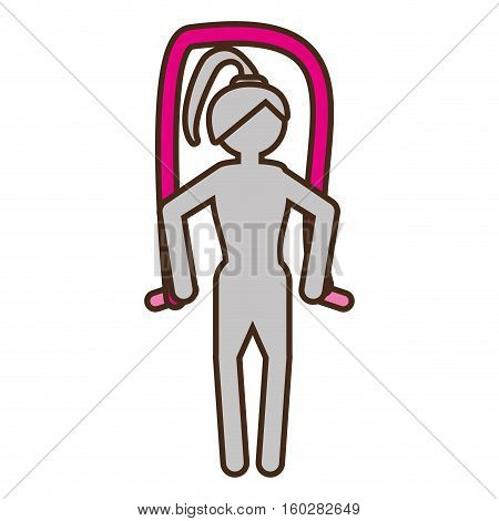 pictogram girl ftiness hard work arms sport vector illustration eps 10