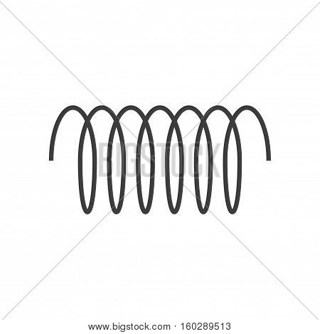 Spiral vector icon, swirl line outline simple style isolated on white background
