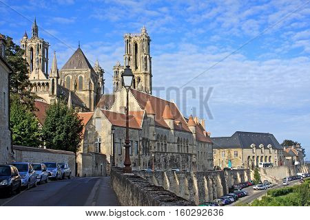 medieval town and abbey in Laon, France
