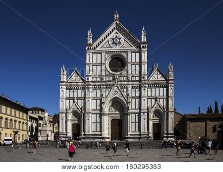 FLORENCE, ITALY : View of Basilica di Santa Croce (Basilica of the Holy Cross)
