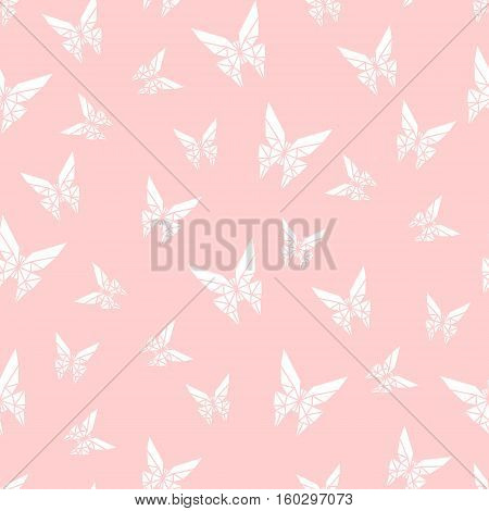 Stock vector seamless pattern paper origami butterfly