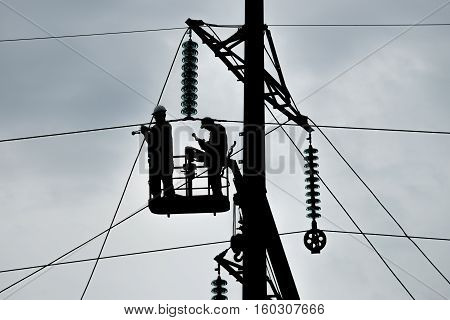 Assembly And Installation Of New Support Of A Power Line