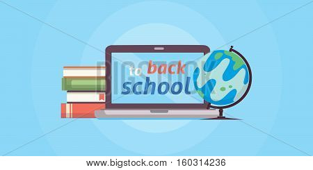 Welcome back to school flat isolated illustration