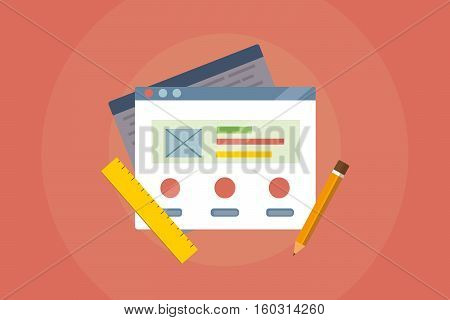 Landing page new flat style isolated illustration