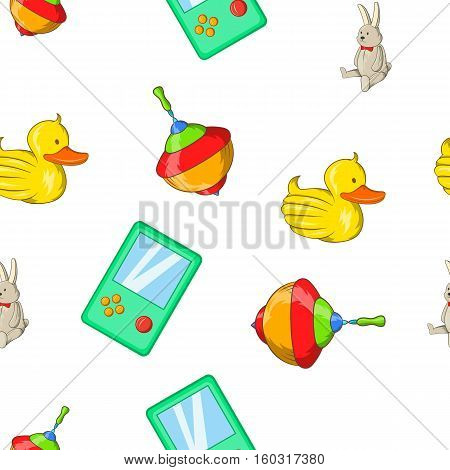 Toys kid pattern. Cartoon illustration of toys kid vector pattern for web