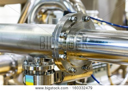 Industrial equipment  pipes stainless tubes Food automation.