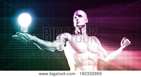 Creativity and Inspiration as a Business Industrial Concept 3d Illustration Render