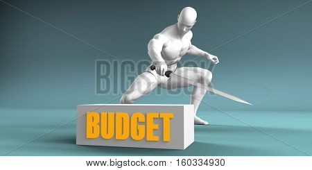 Cutting Budget and Cut or Reduce Concept 3d Render